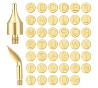 Beavorty Ensemble de Pointes de Brûlage Alphabet pour Pyrogravure sur Bois Conseils de Brûlage et Kit de Lettrage pour Création Artistique