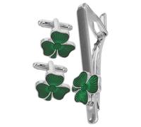 Beavorty Ensemble Élégant de Boutons de Manchette et Pince à Cravate en Alliage Vert pour Homme, Maintien Sécurisé et Accessoire Polyvalent pour Événements Formels et Professionnels