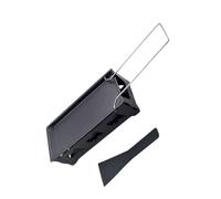 Beavorty Ensemble Mini Plaque de Cuisson Antiadhésive Noire avec Poignée Acier, Raclette à Fromage Portable pour Barbecue et Camping, Set Comprenant Grille, Plaque et Spatule, Ustensile