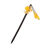 Beavorty Épingle à Cheveux Des Coutumes Anciennes Vintage Pompon Jaune Traditionnelle Pour Festivités Et Cérémonies Coiffure