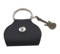 Beavorty Étui à Médiators en Cuir PU Noir pour Guitare Électrique avec Porte-clés Pendentif Vintage Cuivre, Paquet de Rangement Portable pour Médiators et Accessoires, Lot de 2 Set