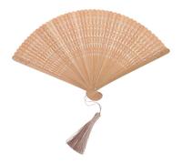 Beavorty Éventail Pliant Léger et Portable en Bambou Finement Sculpté Design Vintage Structure Pliable de 31x18,5 Cm pour Mariages et Fêtes D'été
