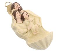 Beavorty Figurine Nativité de Noël en Résine Jaune, Pendentif Mural Élégant pour Décoration Intérieure de Maison ou Église, Centre Spirituel pour Première Communion