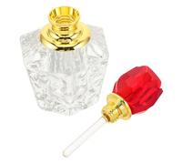 Beavorty Flacon Parfum Rechargeable en Cristal Artificiel Forme Rose Rouge 0,17oz, Élégant et Portable, pour Chambre ou Mariage