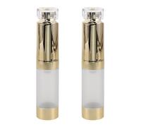 Beavorty Flacons de Crème Contour des Yeux Rechargeables 15 Ml avec Embout Applicateur Massage Silicone Transparent 2 Pièces pour Voyage et Soins du Visage