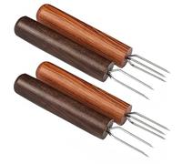 Beavorty Fourchette Porte-cônes de Moxa Portable 4 Pièces en Bois Noble et Ébène, Prolongateur de Moxibustion Résistant à Haute Température pour Thérapie Bien-domicile