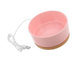 Beavorty Gamelle Chauffante USB Électrique Taille S Rose pour Chats et Chiots Extérieur Hiver Abreuvoir Thermique et Fonction Antigel Bol d'eau