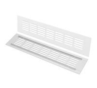 Beavorty Grille d'Aération Rectangulaire Aluminium Lot de 2 Couvercle de Ventilation Anti-Odeurs pour Placards Chaussures et Penderies Ventilation Solide 50X300 MM