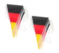 Beavorty Guirlande de Drapeaux Allemands en Plastique 2pcs, Triangles Rouges et Jaunes, Facile à Suspendre, Réutilisable, pour Décorations de Fête et Club Sportif