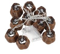 Beavorty Guirlande Lumineuse Décorative en Rotin Imitation LED à Lumière Chaude, 10 Led, sans Batterie, pour Décoration Intérieure et Extérieure, Ambiance Chaleureuse pour Fêtes et Café