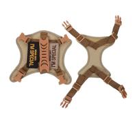 Beavorty Harnais Tactique pour Chat en Polyester Kaki Laisse Réglable, Système Anti-Fuite et Point de Sécurité, pour Randonnée et Entraînement des Petits Animaux