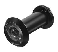 Beavorty Œil-de-bœuf de Porte Antivol 200° à Grand Angle avec Lentille en Verre, Alliage de Zinc Noir 16 Mm de Diamètre, Visionneuse Réglable pour Portes en Bois, Sécurité