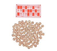 Beavorty Jeu de Bingo en Bois Cartes Numérotées et Pièces D’échecs Logiques Kit Complet 1 Set pour Jeu de Société Familial et Fêtes Polyvalentes pour Loisirs et Événements