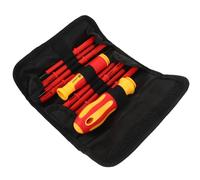 Beavorty Jeu de Tournevis Isolés Antidérapants 10 Pièces Kit D'outils D'électricien Tournevis à Fente, Cruciforme et Plat, Coffret de Rangement pour Entretien et Réparation Électrique