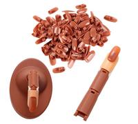 Beavorty Kit de Formation Nail Art 102 Pcs - Modèle de Doigt Articulé Base Antidérapante Marron - Outil Pratique pour Entraînement Manucure DIY et Pratique des Faux Ongles à Domicile