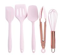 Beavorty Kit de Pâtisserie pour Garçon et Filles 5 Ustensiles en Silicone Comprenant Spatule, Coupe-Pâte, Racloir, Pince, pour Atelier la Cuisine Garçon et Filles
