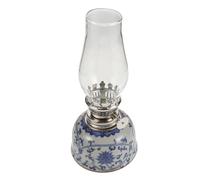 Beavorty Lampe à Huile Chinoise en Céramique Bleue et Blanche Petite Lampe à Pétrole Décorative de Lotus pour Intérieur Salon de Thé et Camping Éclairage Traditionnel et Apaisant 4 Pièces