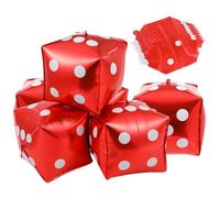 Beavorty Lot de 10 Ballons en Aluminium de Dés Rouges 30 Cm, Décorations pour Fête à Thème, Décor D’anniversaire, Accessoires pour Soirées et Jeux D’ambiance