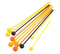 Beavorty Lot de 10 Bâtons Rythmiques en Plastique Solide, Tailles Grosse, Moyenne et Petite, Couleurs Vives Orange, Jaune, Noir, pour Tambour, Xylophone et Glockenspiel, Accessoires
