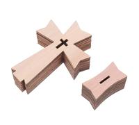 Beavorty Lot de 10 Croix Décoratives en Bois Socle Robuste Croix Ornementale pour Décoration de Table Artisanat Créatif pour Fêtes Religieuses et Scènes de Nativité Finition Lisse et Coins