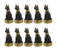Beavorty Lot de 10 Petites Figurines de Chat Égyptien en Résine, Mini Statues Décoratives pour Jardin et Maison, Sculptures Résistantes aux Intempéries, pour Micro-aménagement Paysager