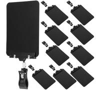 Beavorty Lot de 10 Porte-étiquettes de Prix A6 Effaçables Noir avec Pince Clipsable Résistante à L'usure pour Affichage Magasin Fruits Légumes et Supermarché