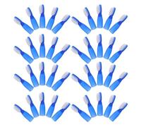 Beavorty Lot de 100 Brosses à Dents Jetables de Sécurité pour Doigts Poils Souples en Nano Pbt Bleu Manche Antidérapant Format Mini Portable Hygiène Bucco- en Prison Camping et