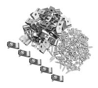 Beavorty Lot de 100 Set de Sets de Clips en Aluminium pour Clôture en Fil de Fer avec Vis, Fixation Robuste pour Cages et Clôtures Agricoles, Accessoires Pratiques pour Protection