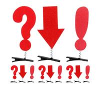 Beavorty Lot de 12 barrettes à cheveux avec symbole d'expression - Flèche d'interrogation et point d'exclamation - Accessoires fantaisie pour fête - Accessoires de fête pour cosplay, fête - Rouge