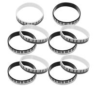 Beavorty Lot de 12 Bracelets en Silicone Noir et Blanc, Motifs Touches de Piano, Taille Unique, Bracelets Musicaux pour Fêtes, Concerts et Événements Thème Musique, Accessoires