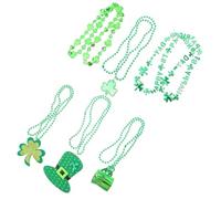 Beavorty Lot de 12 Colliers Décoratifs Trèfle Verts en Plastique Saint-patrick, Collier de Perles Suspendu pour Fête, Défilé et Accessoire de Costume Festif