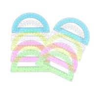Beavorty Lot de 12 Rapporteurs Semi-circulaires Plastiques à Angle Droit Colorés et Transparents, Règle de Dessin Claire, Fournitures Scolaires Bureau pour Mesure Précise des Angles