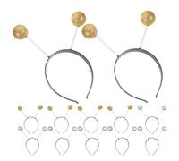 Beavorty Lot de 12 Serrage-têtes à Antennes Extra-terrestres Pailletées, Bandeaux de Costume à Ressort, Accessoires de Cosplay Garçon et Filles, Couleurs Argenté et Doré, Fêtes