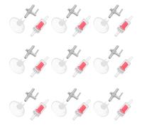 Beavorty Lot de 12 Sets de Sets de Vannes de Régulation Débit en Acier Inoxydable avec Clapet Anti-Retour et Ventouses pour Pompe à Air Aquarium, Installation Flexible pour Maison ou