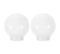Beavorty Lot de 2 Abat-jour Sphériques en Acrylique Lait Opaque, Diamètre 10 Cm, Filetage 6,8 Cm, Cache-lampe Extérieur pour Jardin, Lampe Murale et Véranda, Accessoire de Remplacement