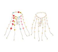 Beavorty Lot de 2 Bandeaux Hippies à Fleurs Marguerite, Taille Unique, Réglables, pour Femmes et Filles, Style Bohème, Accessoires Cheveux Fleuris pour Fêtes et Plage