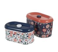 Beavorty Lot de 2 Boîtes de Rangement Hermétiques en Fer Rectangulaires avec Couvercles, Style Européen, Boîtes Scellées pour Bonbons, Biscuits et Petits Objets Décoratifs, Usage