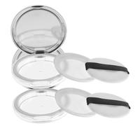 Beavorty Lot de 2 Boîtes Vides pour Poudre de Maquillage 5G, Format Mini Portable, en Plastique Argenté avec Tamis et Houppette Douce, Contenant à Poudre de Voyage pour Cosmétiques et