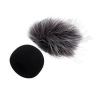Beavorty Lot de 2 Bonnette Anti-vent pour Micro en Mousse et Fourrure Gris-blanc, Protection Microphone le Vent Bruit, Compatible Zoom H1, Accessoires Studio et Enregistrement
