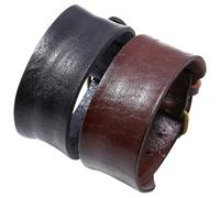Beavorty Lot de 2 Bracelets pour Homme en Cuir Véritable, Style Vintage Punk, Ajustables, Couleurs Noir et Marron, Décoration de Poignet Look Rétro et Urbain, Accessoires de Mode Masculine