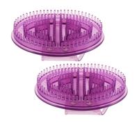 Beavorty Lot de 2 Brosses de Massage Méridiens en Silicone Doux Outil Portatif pour Gommage Corporel et Relaxation Musculaire Kit Manuel Ergonomique Violet et Soins du Corps