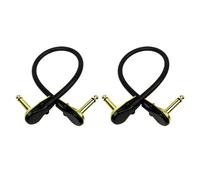 Beavorty Lot de 2 Câbles D'instrument Jack 6,35 Mm 20 Cm Connecteurs Plaqués Or, Câble Audio pour Guitare Électrique, du Bruit, Compatible Pédale Effet et Amplificateur, pour Sonorisation