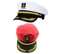 Beavorty Lot De 2 Chapeaux De Pour Fête Marin Anniversaire Pirate Accessoire De Costume De La Marine Chapeau De Cosplay Casquette De Chapeaux
