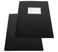 Beavorty Lot de 2 Chemises de Fichiers A4 en Pp Mat Transparent, Double Pochette, Couleur Noire, Organiseurs de Documents de Bureau, Dossiers en Plastique Résistants pour Classement