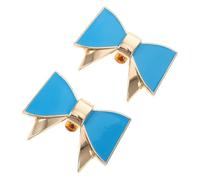Beavorty Lot de 2 Clips à Nœud Bleus Amovibles pour Chaussures à Talons Hauts - Accessoires Décoratifs Polyvalents en Alliage - Boucles de Chaussure Élégantes pour Escarpins,