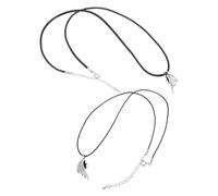 Beavorty Lot de 2 Colliers Pendentifs Couple Démons et Anges Cordon Noir Accessoire Décoratif Cou Bijoux Romantiques pour Amoureux Présent Saint-Valentin ou Anniversaire