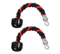 Beavorty Lot de 2 Cordes de Traction pour Triceps en Nylon Tressé, Accessoires de Musculation Rouge et Noir, Outil d'exercice pour Salle de Sport à Domicile, Renforcement Biceps et