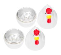 Beavorty Lot de 2 Cuiseurs Œufs Vapeur pour Micro-Ondes, Motif Poussin, Moule Œufs Pratique pour Cuisson Vapeur en Famille