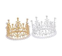 Beavorty Lot De 2 Décorations De Gâteau En Forme De Couronne En Alliage Tendance Idéales Pour Un Anniversaire Des Fiançailles Ou Un Mariage