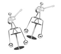 Beavorty Lot de 2 Figurines Équilibre en Métal Guitare et Homme, Décoration de Bureau Créative et Physique, Ornement Compact pour Maison, Bureau et Présent Original, Style Minimaliste